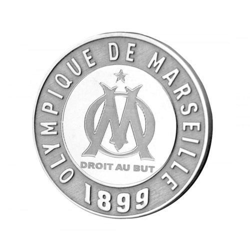 Boucle D'Oreille OM Logo Rond Argent Unité
