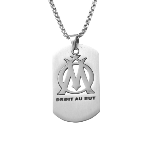 Collier Acier 2 Plaques Entrelacées