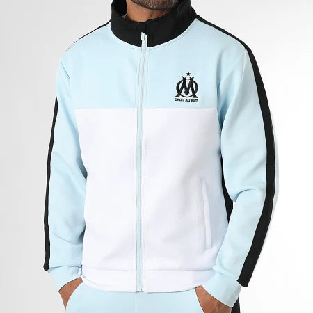 Veste Zippée  OM  Blanc Bleu Clair