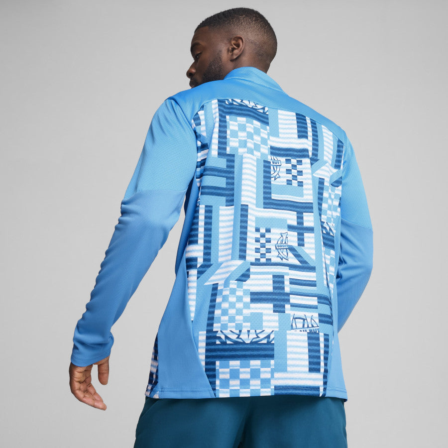 Sweat 1/4 Zip Pre-Match OM Bleu Océan