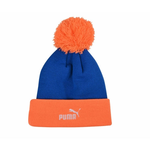 Blue and Orange OM Pompom Hat