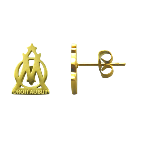 Openwork Logo Earring in Gold-Plated Steel