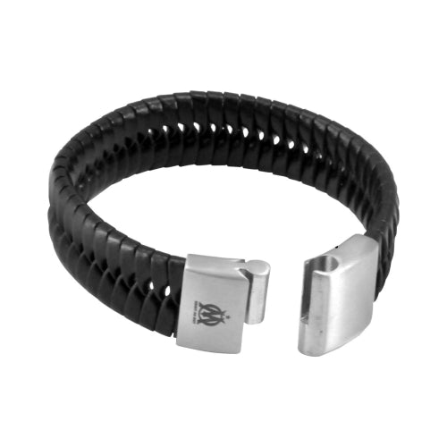 Pulsera OM Piel Negra Modelo Grande