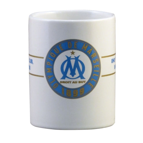 Taza de cerámica blanca con logotipo OM