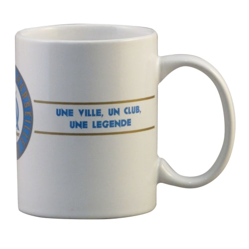 Taza de cerámica blanca con logotipo OM