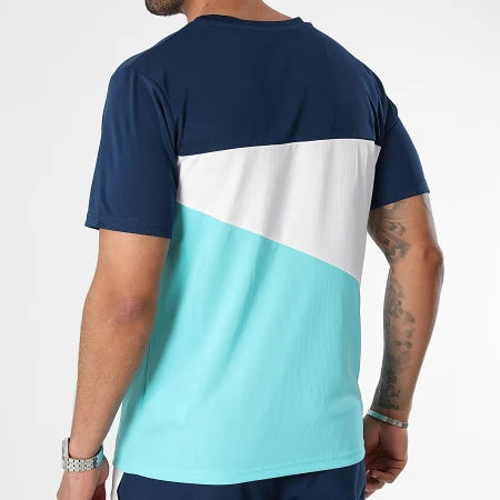 Tee Shirt OM Poly Bleu Marine/Turquoise