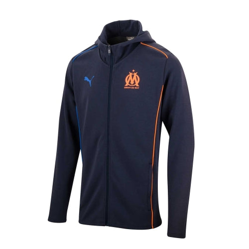 OM Blue/Orange Casual Hooded Jacket