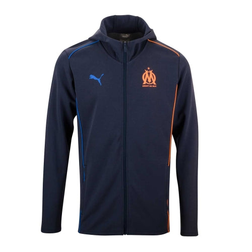 OM Blue/Orange Casual Hooded Jacket